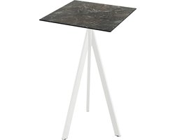 Essentials Infinity Tripod Statafel Wit Frame + Galaxy Marble HPL 70x70 cm - 140051577 - Horeca & Professioneel