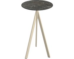 Essentials Infinity Tripod Statafel Zand Frame + Galaxy Marble HPL 70 cm - 140061570 - Horeca & Professioneel