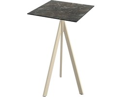 Essentials Infinity Tripod Statafel Zand Frame + Galaxy Marble HPL 70x70 cm - 140061577 - Horeca & Professioneel