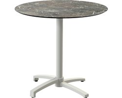 Essentials X Cross Terrastafel Zand Frame + Galaxy Marble HPL 70 cm - 110091570 - Horeca & Professioneel