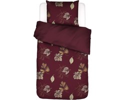 ESSENZA Elin Dekbedovertrek Wijnrood - Eenpersoons – 140x220 cm + 1 kussensloop 60x70 cm