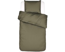 Essenza Essential Satin Dekbedovertrek Katoensatijn Moss - Eenpersoons – 140x200/220 cm