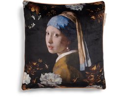 ESSENZA Floral Girl Sierkussen Zwart - 50x50 cm