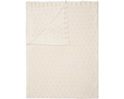 ESSENZA Knitted Ajour Plaid Antique white - 130x170 cm