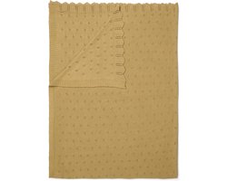 ESSENZA Knitted Ajour Plaid Fern yellow - 130x170 cm