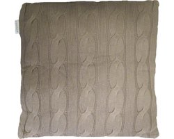 Essenza Knitted Sierkussens (2 stuks) - 50x50 cm - Taupe
