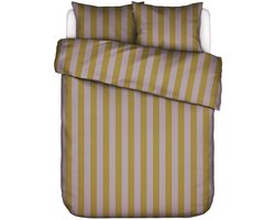 ESSENZA Minte Stripe Dekbedovertrek Pale purple - Olive - Tweepersoons – 200x200/220 cm