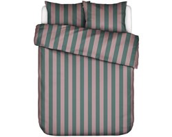 Essenza Minte Stripe Dekbedovertrek Woodrose - Dark teal - Lits-Jumeaux - 240x200/220 cm