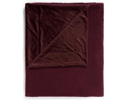 ESSENZA Teddy Plaid plum wine - 150x200 cm