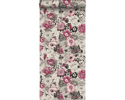 Esta Home Brooklyn Bridge Bloemen Rood/beige