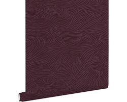 ESTAhome behang 3d golvende lijnen aubergine paars - 53 cm x 10.05 m - 131367