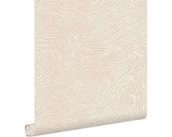 ESTAhome behang 3d golvende lijnen lichtbeige - 53 cm x 10.05 m - 139660