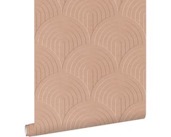 ESTAhome behang 3D-motief terracotta roze - 53 cm x 10.05 m - 131110