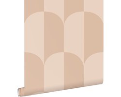 ESTAhome behang art deco bogen poederroze - 50 x 900 cm - 139994