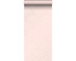 ESTAhome behang art deco bogen zacht roze en roségoud - 53 cm x 10.05 m - 139217