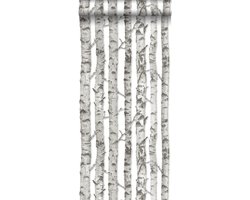 ESTAhome behang berken boomstammen licht warm grijs - 53 cm x 10.05 m - 138889