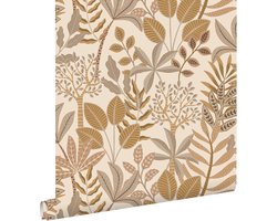 ESTAhome behang bladeren beige en zandkleurig - 50 x 900 cm - 139678