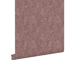 ESTAhome behang bloemetjes oudroze en aubergine paars - 53 cm x 10.05 m - 131129