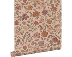 ESTAhome behang bloemetjes terracotta roze - 53 cm x 10.05 m - 131321