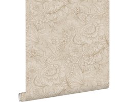 ESTAhome behang bloemmotief beige - 53 cm x 10.05 m - 139795