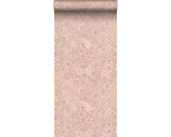 ESTAhome behang bloemtekeningen terracotta roze - 53 cm x 10.05 m - 139548