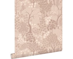 ESTAhome behang bomen en bloemen oudroze - 50 x 900 cm - 131649