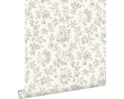 ESTAhome behang elegante bloemen grijs - 50 x 900 cm - 132100