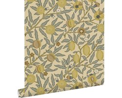 ESTAhome behang exotisch fruit en bladeren geel en groen - 50 x 900 cm - 131172