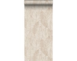 ESTAhome behang getekende bladeren beige - 53 cm x 10.05 m - 139352
