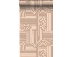 ESTAhome behang grafisch 3D motief licht terracotta - 53 cm x 10.05 m - 139936