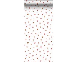 ESTAhome behang hartjes terracotta en roze - 53 cm x 10.05 m - 139360