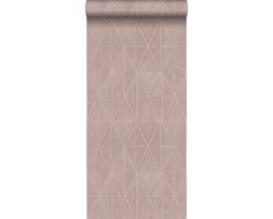 ESTAhome behang origami motief oudroze - 53 cm x 10.05 m - 148709