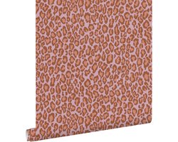 ESTAhome behang panterprint terracotta en lila paars - 53 cm x 10.05 m - 131402