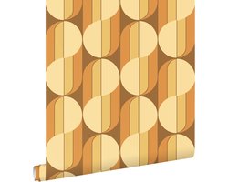ESTAhome behang retro ornamenten oranje en bruin - 50 x 900 cm - 131591