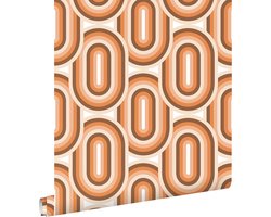 ESTAhome behang retro ornamenten oranje en bruin - 53 cm x 10.05 m - 130983