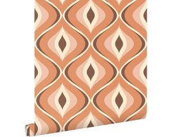 ESTAhome behang retro ornamenten oranje en bruin - 53 cm x 10.05 m - 130986