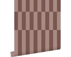 ESTAhome behang strepen bruin en mauve paars - 53 cm x 10.05 m - 131215