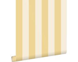 ESTAhome behang strepen geel en beige - 0.53 x 10.05 m - 132124