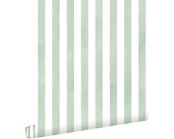 ESTAhome behang strepen groen en wit - 53 cm x 10.05 m - 131303