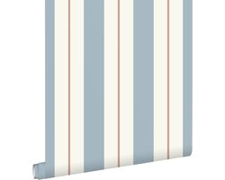 ESTAhome behang strepen vergrijsd blauw - 0.53 x 10.05 m - 132154
