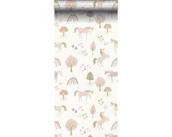 ESTAhome behang unicorns beige en zacht roze - 53 cm x 10.05 m - 139503