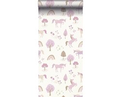 ESTAhome behang unicorns lila paars - 53 cm x 10.05 m - 139504