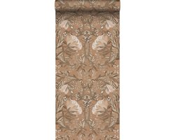 ESTAhome behang vintage bloemen in art nouveau stijl bruin en zacht roze - 50 x 900 cm - 139461