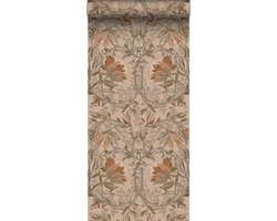 ESTAhome behang vintage bloemen in art nouveau stijl terracotta - 53 cm x 10.05 m - 139460