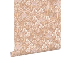 ESTAhome behang vintage bloemen in art nouveau stijl terracotta roze - 50 x 900 cm - 130971