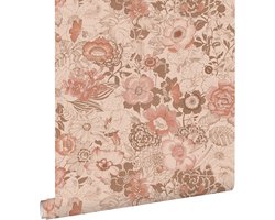 ESTAhome behang vintage bloemen terracotta roze - 53 cm x 10.05 m - 139766