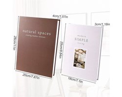 Esthetische Decoratieve Boeken - Modern Nep Boeken - Set van 2 - Wit Bruin - Papier