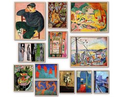 Esthetische Posters - Wanddecoratie Set - Woonkamer Decoreren - Set van 12 - Verschillende Maten - Multicolor