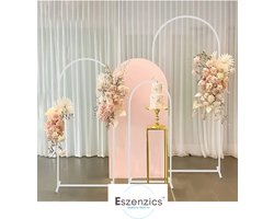 Eszenzics™ Bruiloft boog - Rond - Wit - 200 cm - Decoratieve metalen boog - Ballonenboog - Verjaardag - Babyshower - Feest
