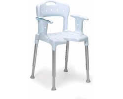 Etac Swift Douchestoel - Swift douchestoel met armsteunen en met rugleuning blauw - Comfort Hulpmiddel - Veilig baden en douchen
